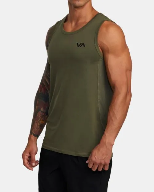 Rvca Sport Vent Tank Top Olive SportMen Tees and Tanks