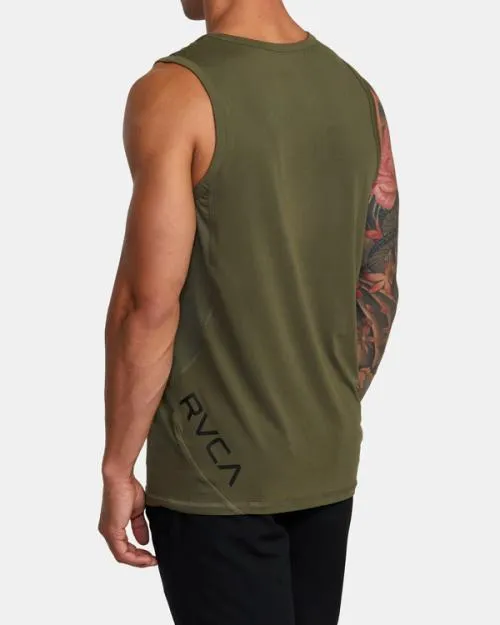 Rvca Sport Vent Tank Top Olive SportMen Tees and Tanks
