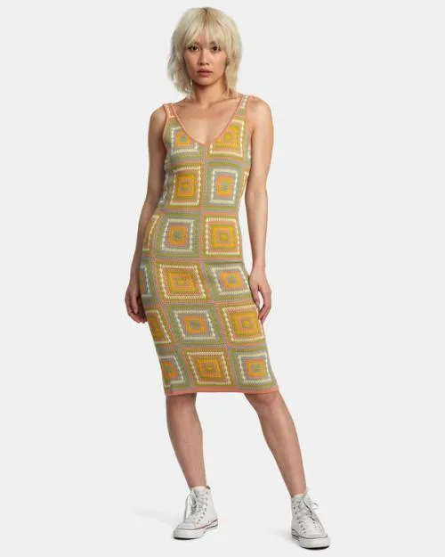 Rvca Squared Crochet Dress Guava Women Dresses and Rompers