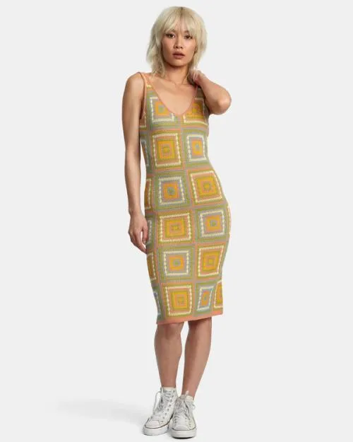 Rvca Squared Crochet Dress Guava Women Dresses and Rompers