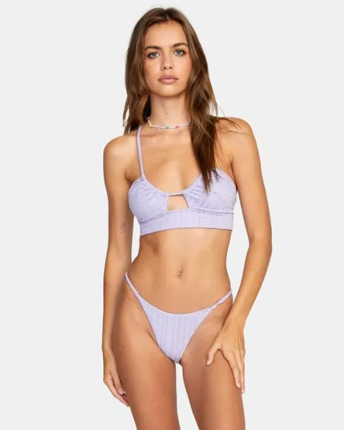 Rvca Stardust Crop Bikini Top Violet Women Bikini Tops