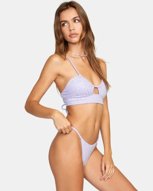 Rvca Stardust Crop Bikini Top Violet Women Bikini Tops