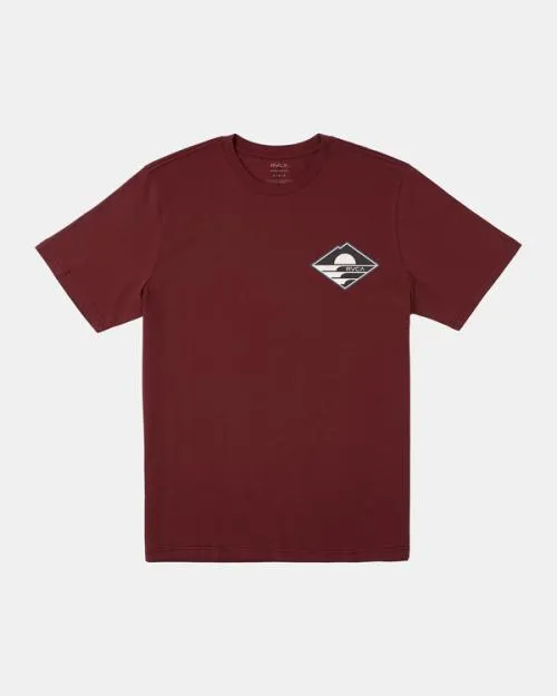 Rvca Sunswell Tee Oxblood Red Men Short Sleeves