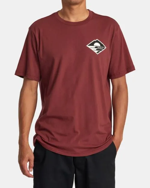 Rvca Sunswell Tee Oxblood Red Men Short Sleeves