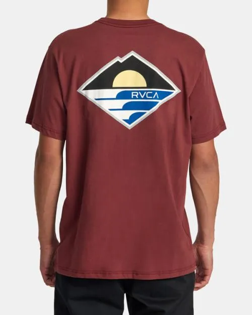 Rvca Sunswell Tee Oxblood Red Men Short Sleeves