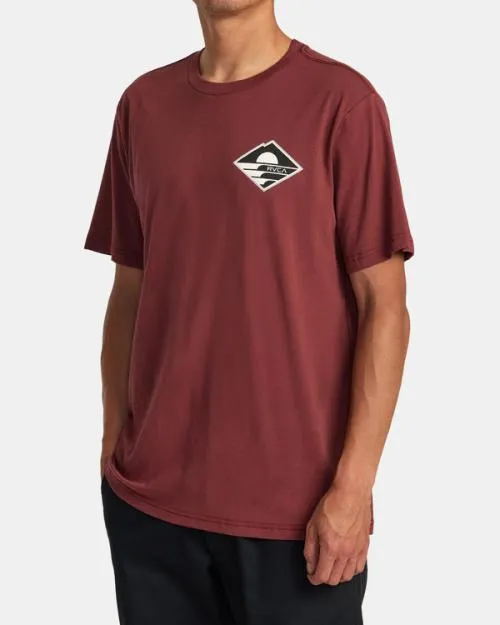 Rvca Sunswell Tee Oxblood Red Men Short Sleeves