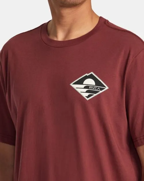 Rvca Sunswell Tee Oxblood Red Men Short Sleeves
