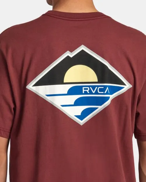 Rvca Sunswell Tee Oxblood Red Men Short Sleeves