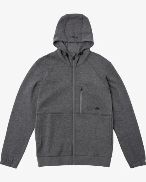 Rvca Tech ZipUp Fleece Hoodie II Heather Grey 2 SportMen Hoodies and Sweatshirts