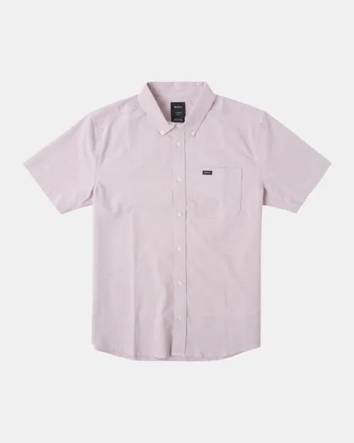 Rvca That039ll Do Stretch Short Sleeve Shirt Lavender Men Shirts and Flannels