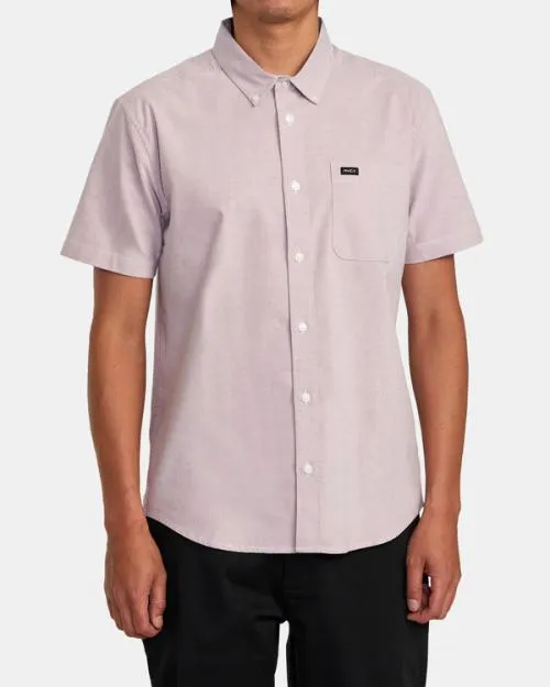 Rvca That039ll Do Stretch Short Sleeve Shirt Lavender Men Shirts and Flannels