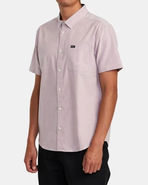 Rvca That039ll Do Stretch Short Sleeve Shirt Lavender Men Shirts and Flannels