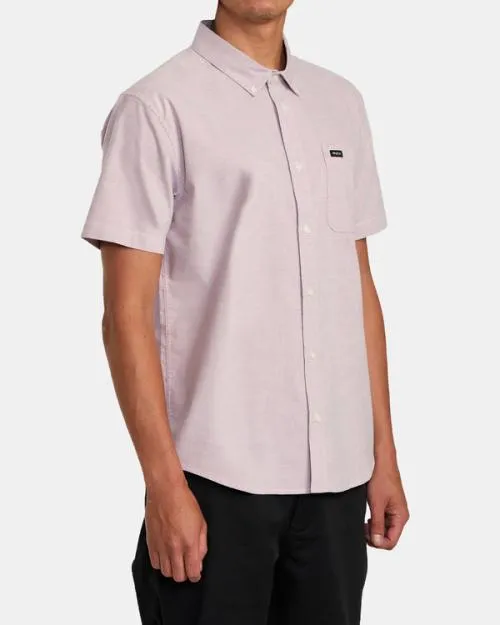 Rvca That039ll Do Stretch Short Sleeve Shirt Lavender Men Shirts and Flannels