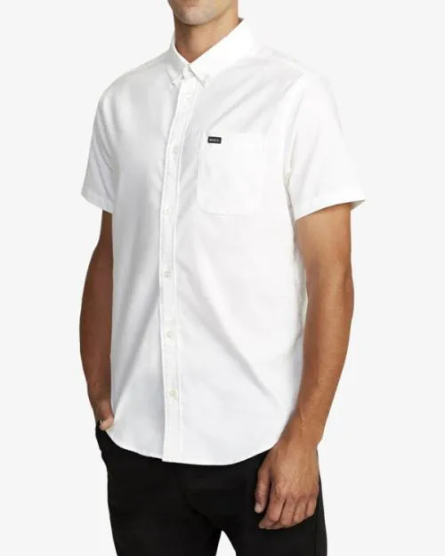 Rvca Thatll Do Stretch Short Sleeve Shirt White Men Shirts and Flannels
