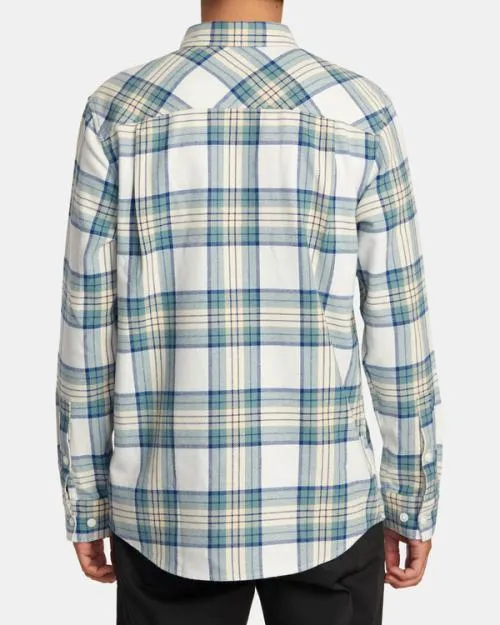 Rvca Thatll Work Flannel Long Sleeve Shirt Margarita Men Shirts and Flannels