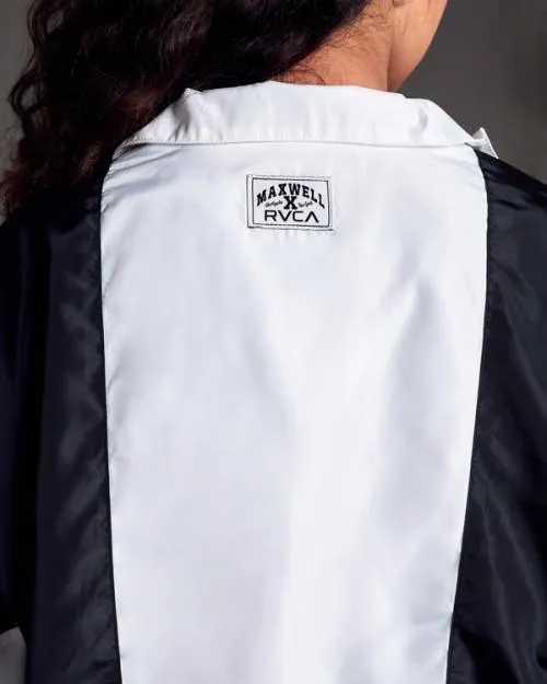 Rvca Throwback Windbreaker Jacket Blackwhite Women Jackets
