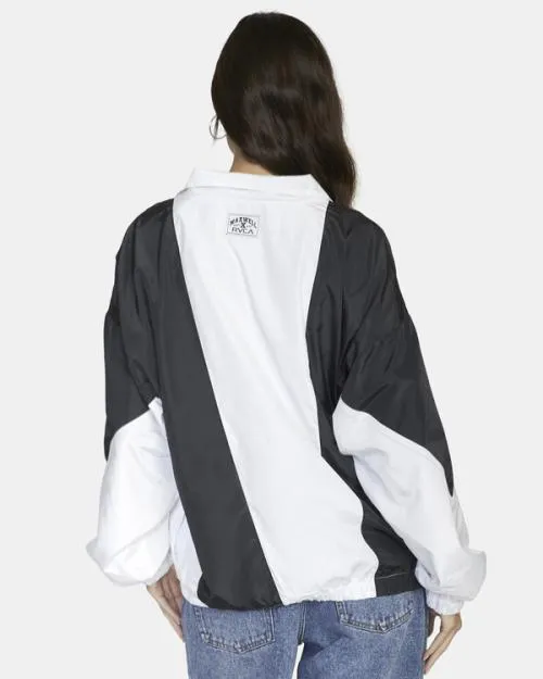 Rvca Throwback Windbreaker Jacket Blackwhite Women Jackets