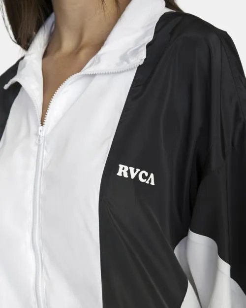 Rvca Throwback Windbreaker Jacket Blackwhite Women Jackets