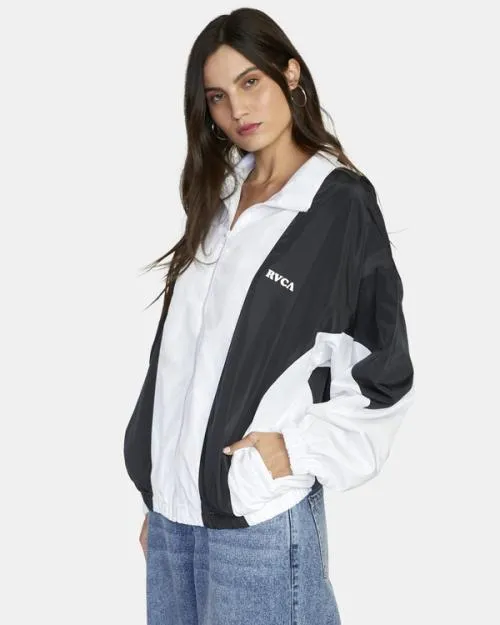 Rvca Throwback Windbreaker Jacket Blackwhite Women Jackets
