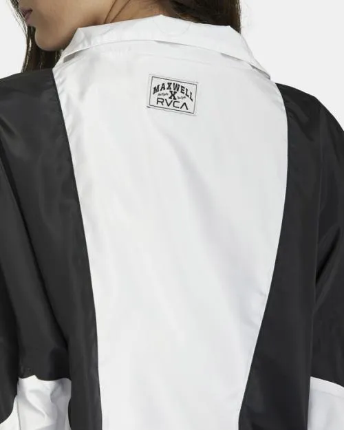 Rvca Throwback Windbreaker Jacket Blackwhite Women Jackets