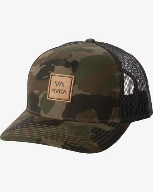 Rvca VA All The Way Curved Brim Trucker Hat Camo Men Hats and Beanies