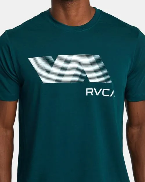 Rvca VA Blur Tee Deep Sea SportMen Short Sleeves