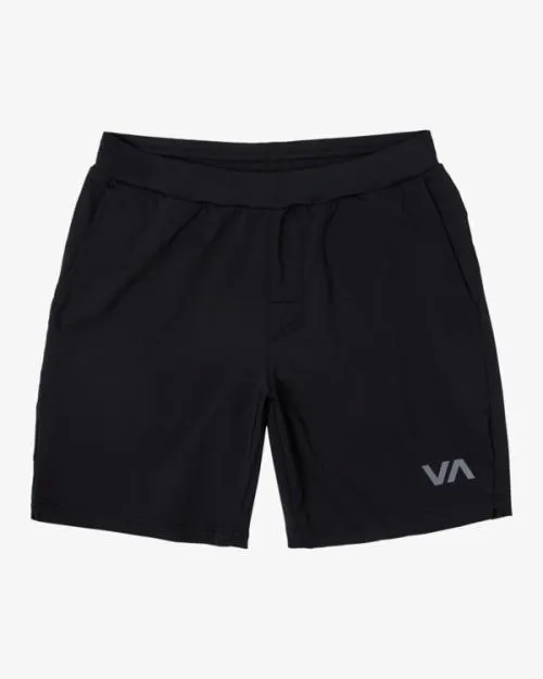 Rvca VA Sport Trainer Elastic Waist Shorts Black Men Athletic Shorts