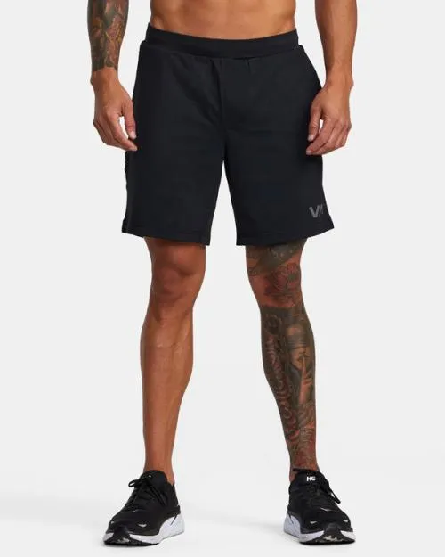 Rvca VA Sport Trainer Elastic Waist Shorts Black Men Athletic Shorts