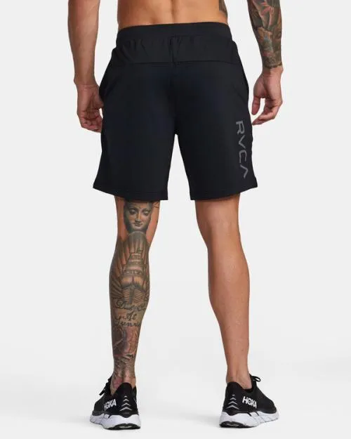Rvca VA Sport Trainer Elastic Waist Shorts Black Men Athletic Shorts