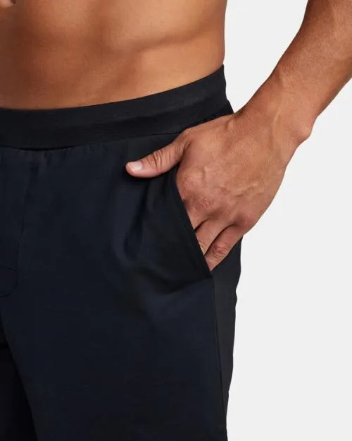 Rvca VA Sport Trainer Elastic Waist Shorts Black Men Athletic Shorts