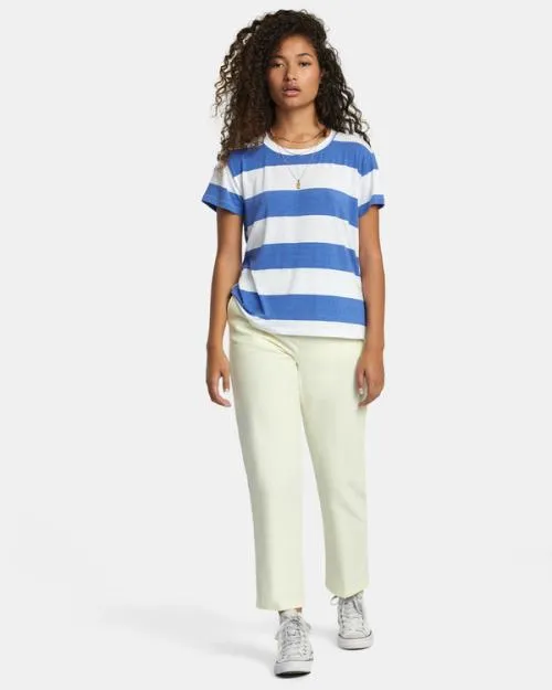Rvca Weekend Cotton Pants Natural Women Pants
