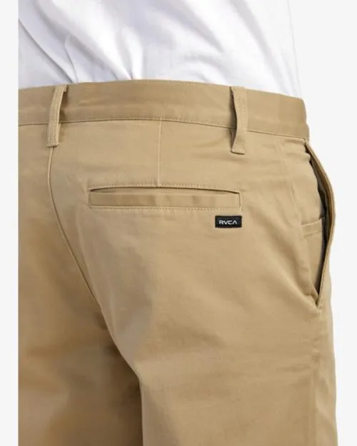 Rvca Weekend Stretch Shorts Khaki Men Shorts and Hybrids