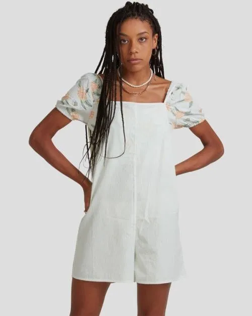 Rvca YACHT CLUB ROMPER Pistachio Women Dresses and Rompers