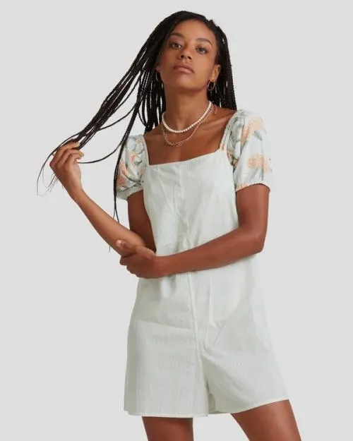 Rvca YACHT CLUB ROMPER Pistachio Women Dresses and Rompers