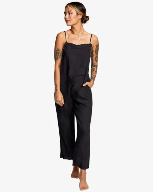 Rvca Zula Jumper CoverUp True Black Women Dresses and Rompers