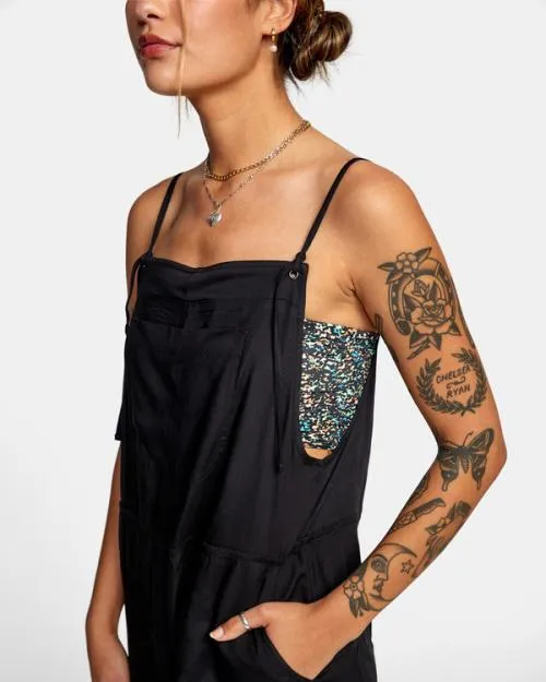 Rvca Zula Jumper CoverUp True Black Women Dresses and Rompers