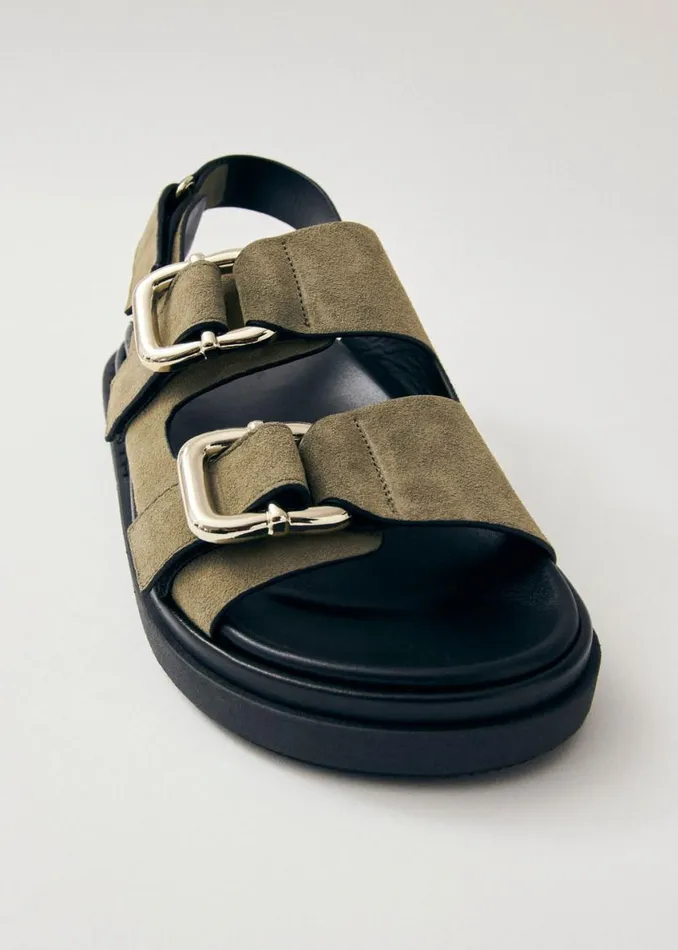 Sandals Women ALOHAS Harper Suede Khaki Leather Sandals