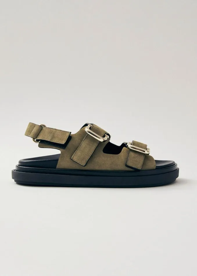 Sandals Women ALOHAS Harper Suede Khaki Leather Sandals