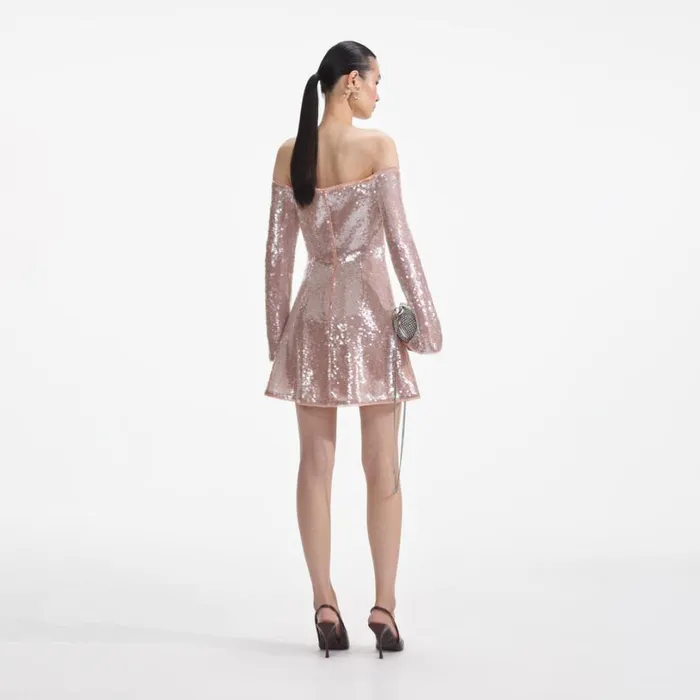 Sequin Off Shoulder Mini Dress Women Self Portrait Dresses