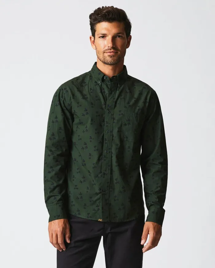 Shirting Men Billy Reid Kudzu Tuscumbia Shirt Evergreenpine Green