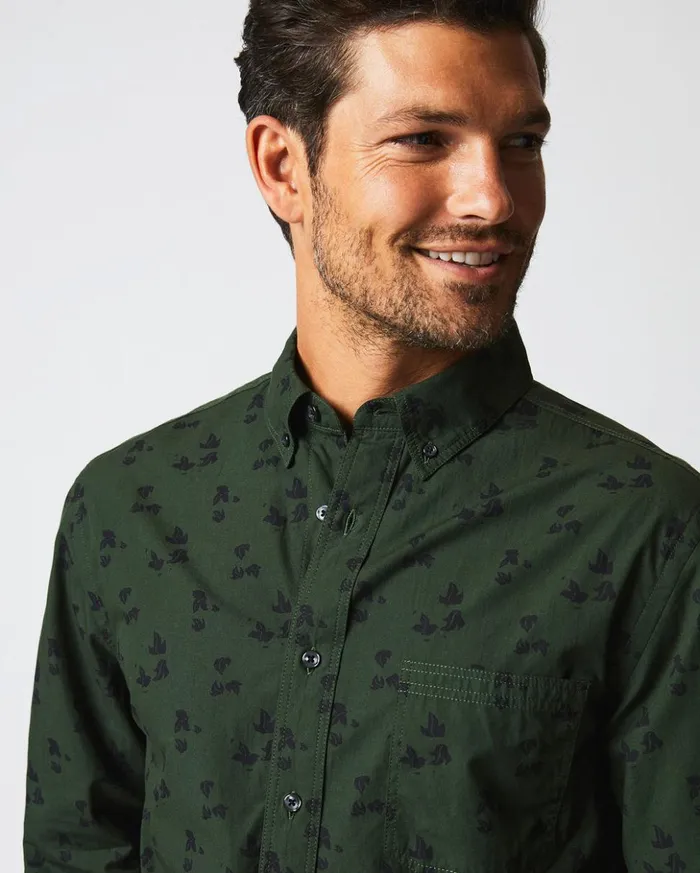 Shirting Men Billy Reid Kudzu Tuscumbia Shirt Evergreenpine Green