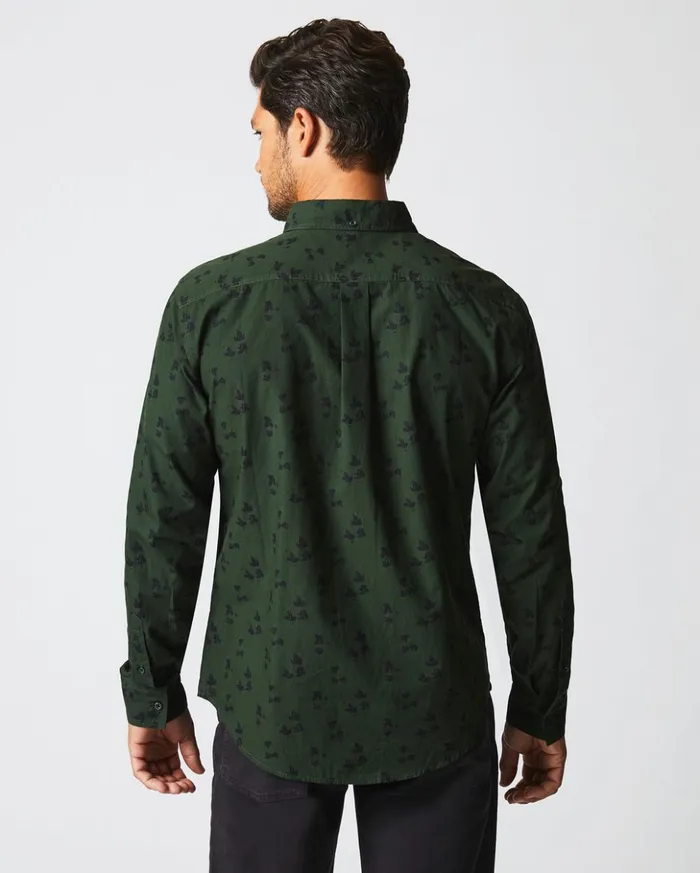 Shirting Men Billy Reid Kudzu Tuscumbia Shirt Evergreenpine Green