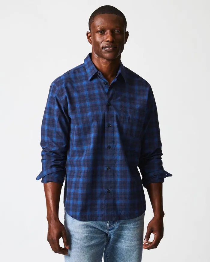 Shirting Men Billy Reid Melange Shadow Plaid Tuscumbia Shirt Bluered