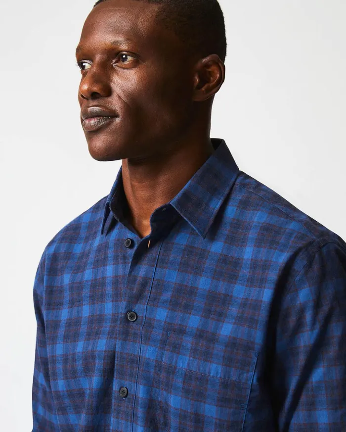Shirting Men Billy Reid Melange Shadow Plaid Tuscumbia Shirt Bluered