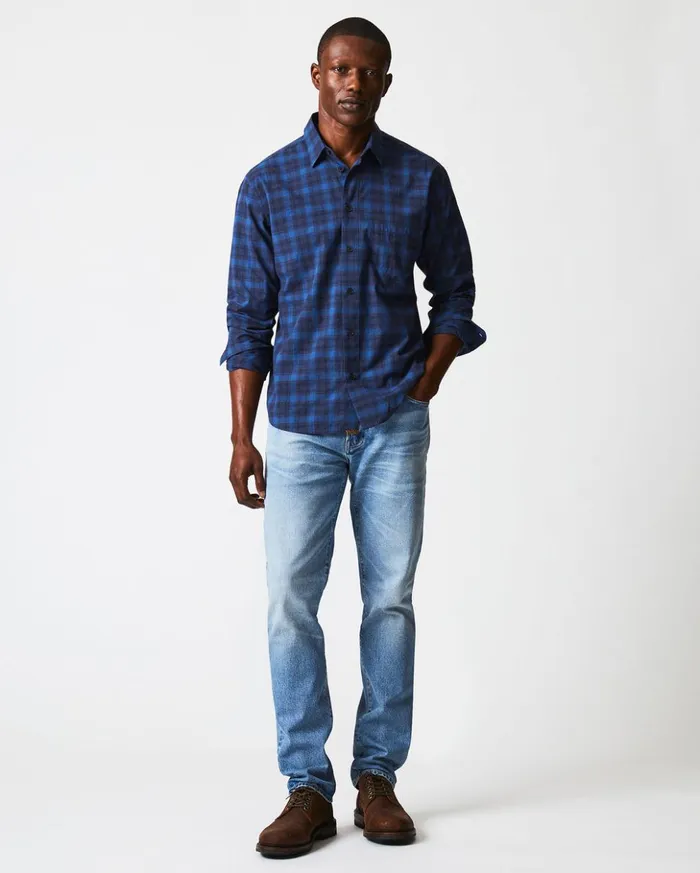 Shirting Men Billy Reid Melange Shadow Plaid Tuscumbia Shirt Bluered
