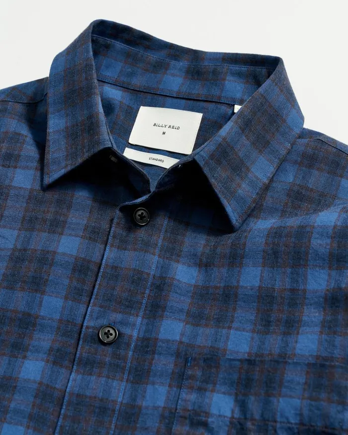 Shirting Men Billy Reid Melange Shadow Plaid Tuscumbia Shirt Bluered