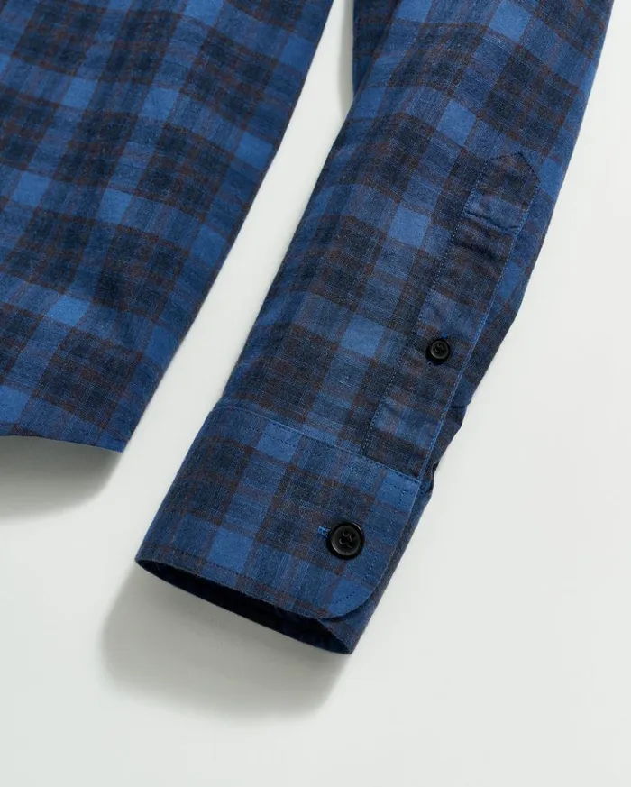 Shirting Men Billy Reid Melange Shadow Plaid Tuscumbia Shirt Bluered