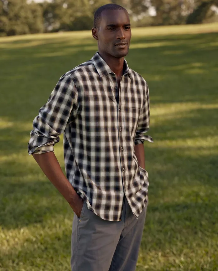 Shirting Men Billy Reid Shadow Plaid Tuscumbia Shirt Blackmulti