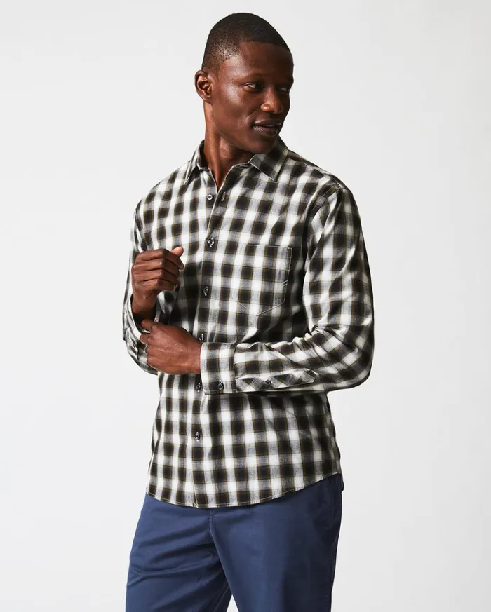 Shirting Men Billy Reid Shadow Plaid Tuscumbia Shirt Blackmulti