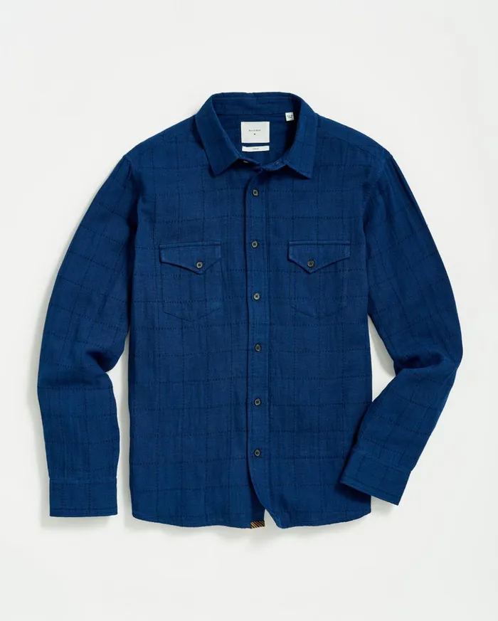 Shirting Men Billy Reid Western Shirt Indigo